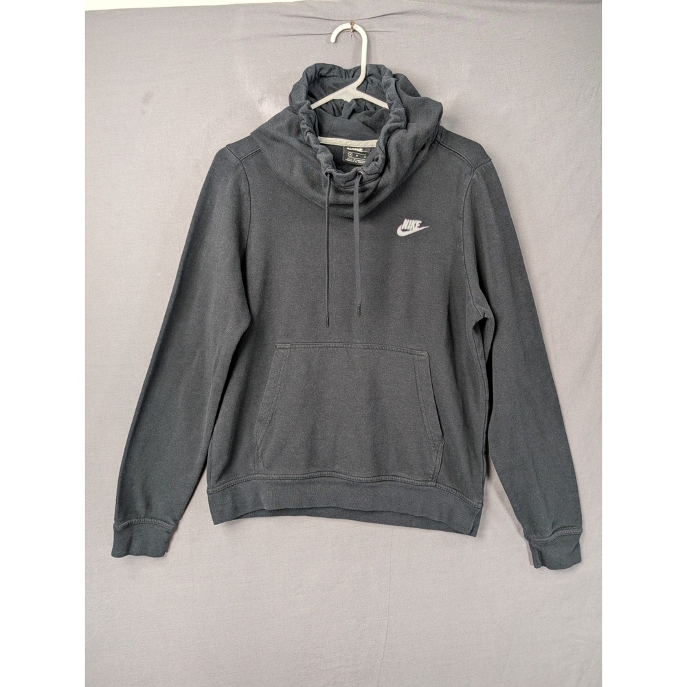 Nike Womens Funnel Neck Pullover Hoodie Charcoal Gray Medium 5391
